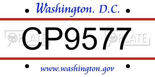 CP9577 District Of Columbia License Plate