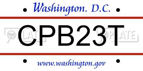CPB23T District Of Columbia License Plate