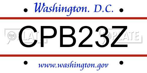 CPB23Z District Of Columbia License Plate