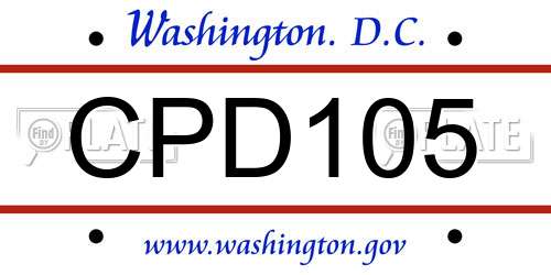 CPD105 District Of Columbia License Plate