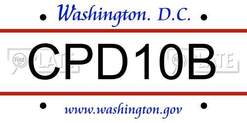 CPD10B District Of Columbia License Plate