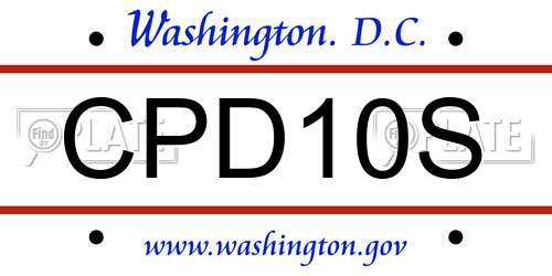 CPD10S District Of Columbia License Plate