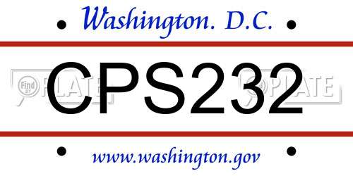 CPS232 District Of Columbia License Plate
