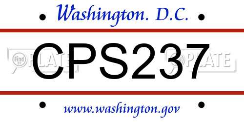CPS237 District Of Columbia License Plate