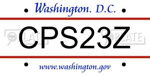CPS23Z District Of Columbia License Plate