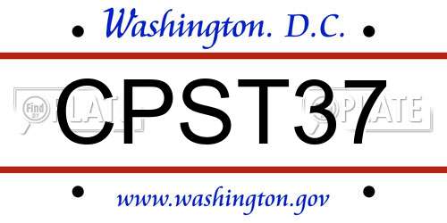 CPST37 District Of Columbia License Plate