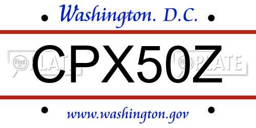 CPX50Z District Of Columbia License Plate