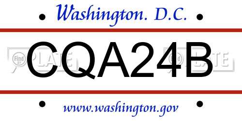 CQA24B District Of Columbia License Plate