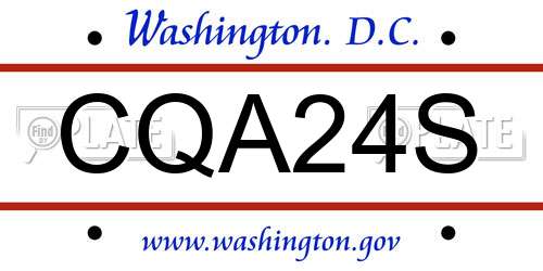 CQA24S District Of Columbia License Plate
