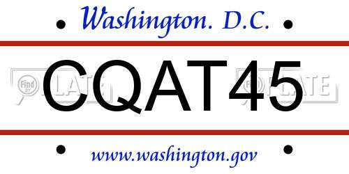CQAT45 District Of Columbia License Plate