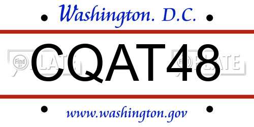 CQAT48 District Of Columbia License Plate