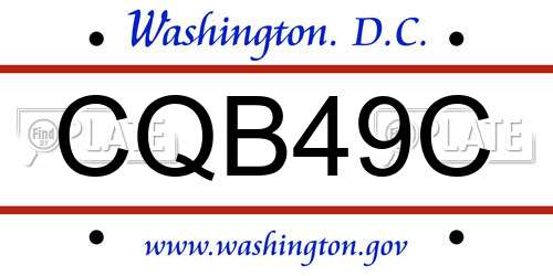 CQB49C District Of Columbia License Plate