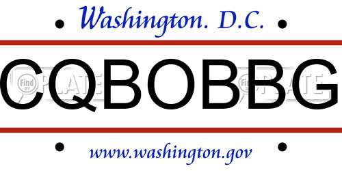 CQBOBBG District Of Columbia License Plate