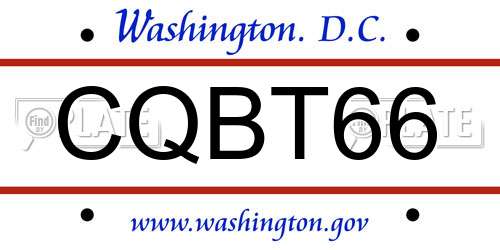 CQBT66 District Of Columbia License Plate