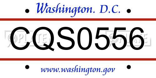 CQS0556 District Of Columbia License Plate