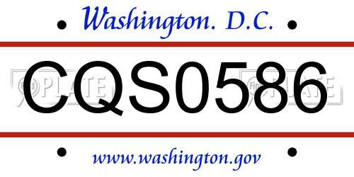 CQS0586 District Of Columbia License Plate