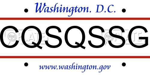 CQSQSSG District Of Columbia License Plate