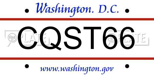 CQST66 District Of Columbia License Plate