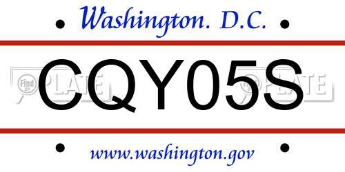 CQY05S District Of Columbia License Plate