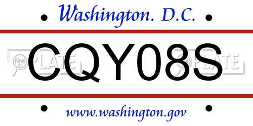 CQY08S District Of Columbia License Plate