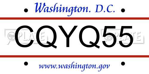 CQYQ55 District Of Columbia License Plate