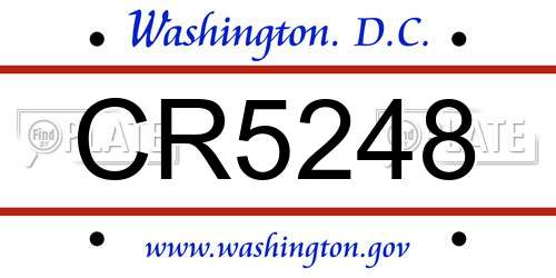 CR5248 District Of Columbia License Plate