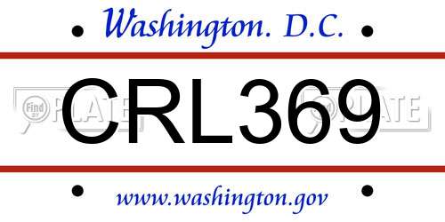 CRL369 District Of Columbia License Plate