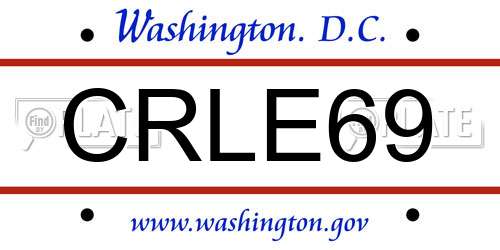 CRLE69 District Of Columbia License Plate