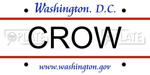 CROW District Of Columbia License Plate