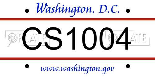 CS1004 District Of Columbia License Plate