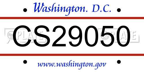 CS29050 District Of Columbia License Plate