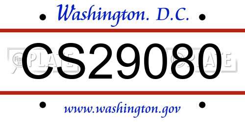 CS29080 District Of Columbia License Plate