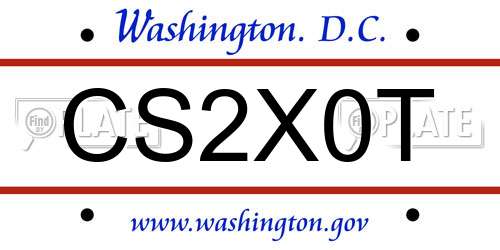 CS2X0T District Of Columbia License Plate