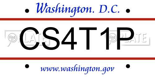 CS4T1P District Of Columbia License Plate