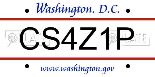 CS4Z1P District Of Columbia License Plate