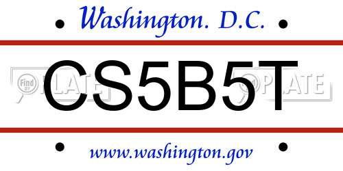 CS5B5T District Of Columbia License Plate