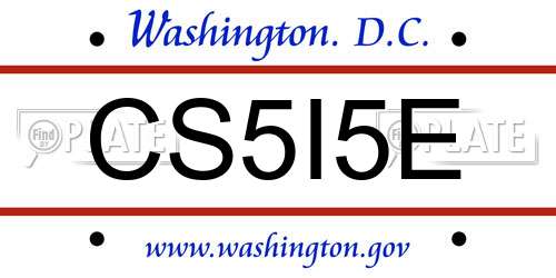 CS5I5E District Of Columbia License Plate