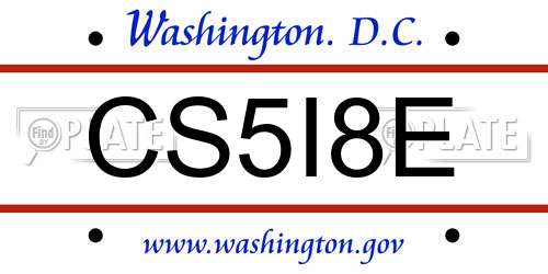 CS5I8E District Of Columbia License Plate