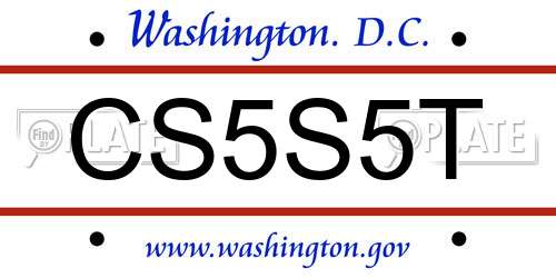 CS5S5T District Of Columbia License Plate