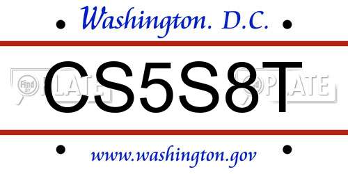 CS5S8T District Of Columbia License Plate