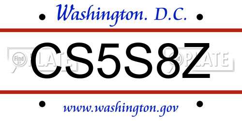 CS5S8Z District Of Columbia License Plate