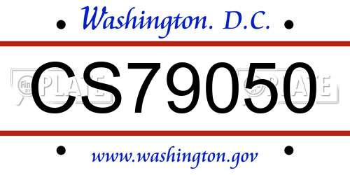 CS79050 District Of Columbia License Plate