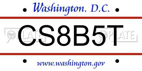 CS8B5T District Of Columbia License Plate