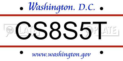CS8S5T District Of Columbia License Plate