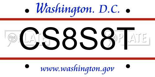 CS8S8T District Of Columbia License Plate