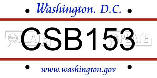 CSB153 District Of Columbia License Plate