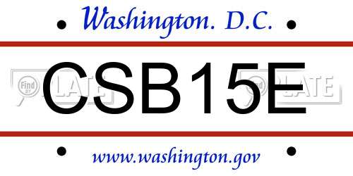 CSB15E District Of Columbia License Plate