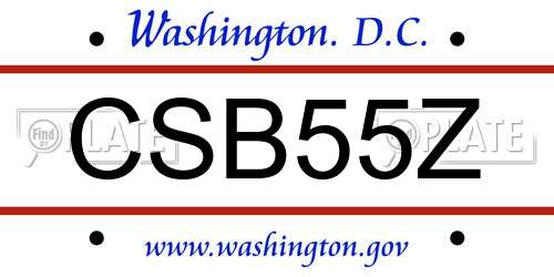 CSB55Z District Of Columbia License Plate