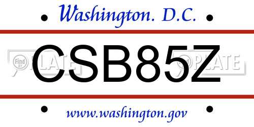 CSB85Z District Of Columbia License Plate