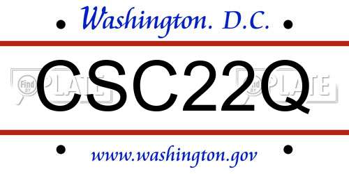 CSC22Q District Of Columbia License Plate